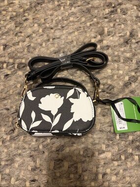 kate spade Black & White Floral Mini Crossbody